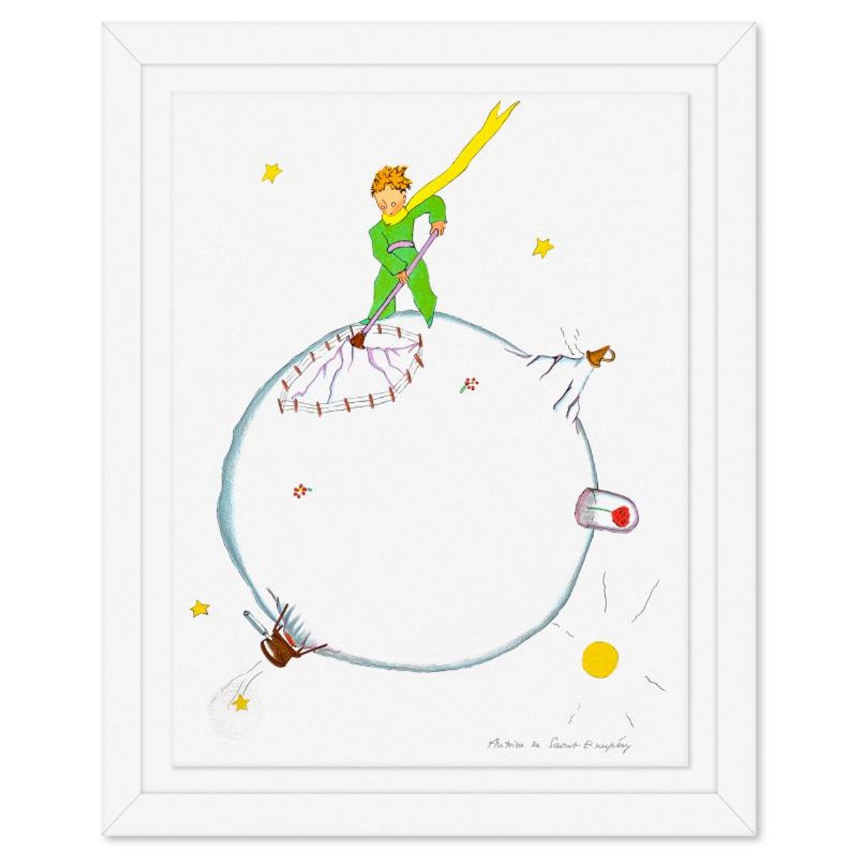 Antoine de Saint-Exupery 1900-1944 (After), "The Little Prince's Volcano" Framed Limited Edition Lithograph with Certificate of Authenticity
