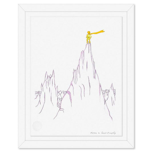 Antoine de Saint-Exupery 1900-1944 (After), "The Little Prince On A High Mountain" Framed Limited Edition Lithograph with Certificate of Authenticity
