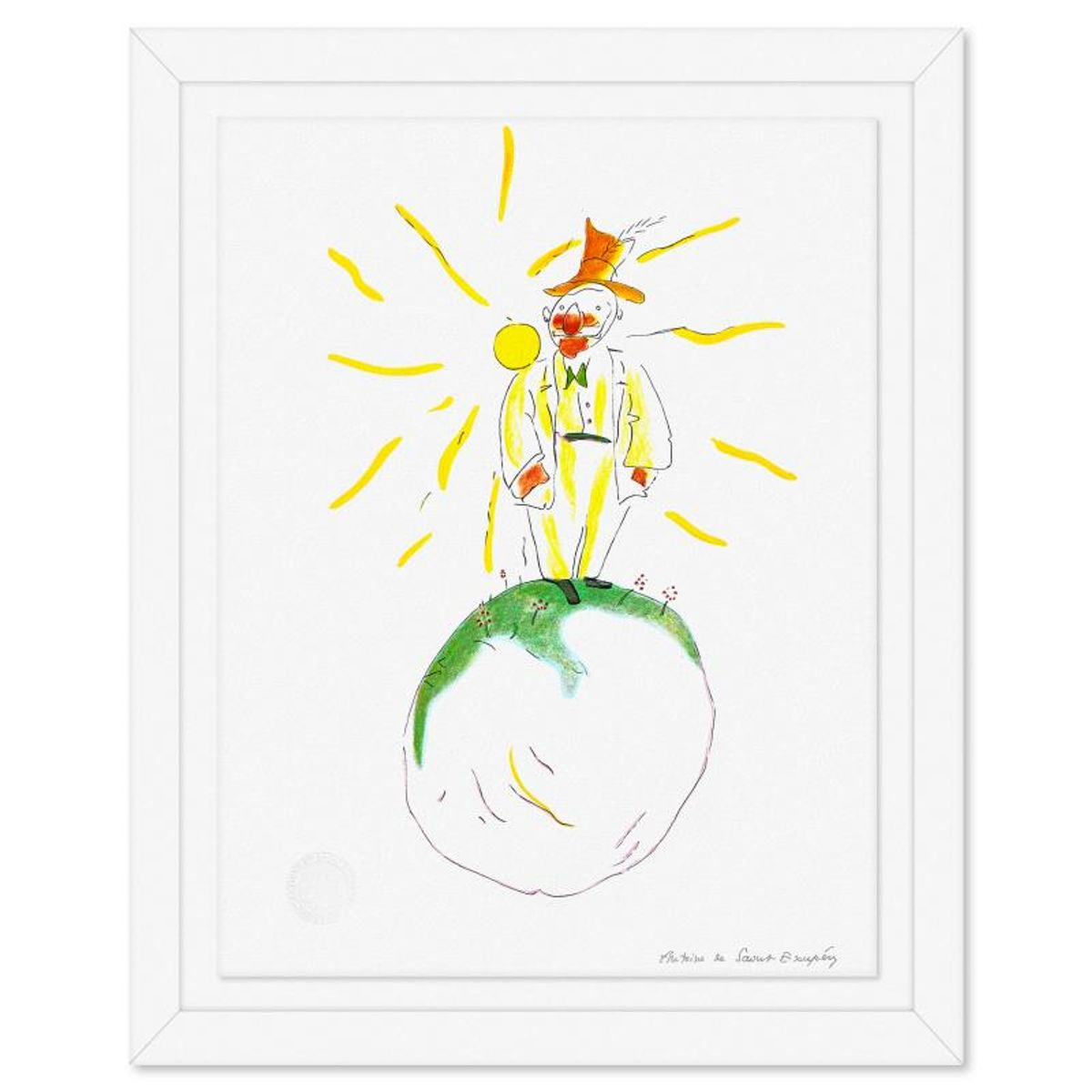 Antoine de Saint-Exupery 1900-1944 (After), "The Poet" Framed Limited Edition Lithograph with Certificate of Authenticity