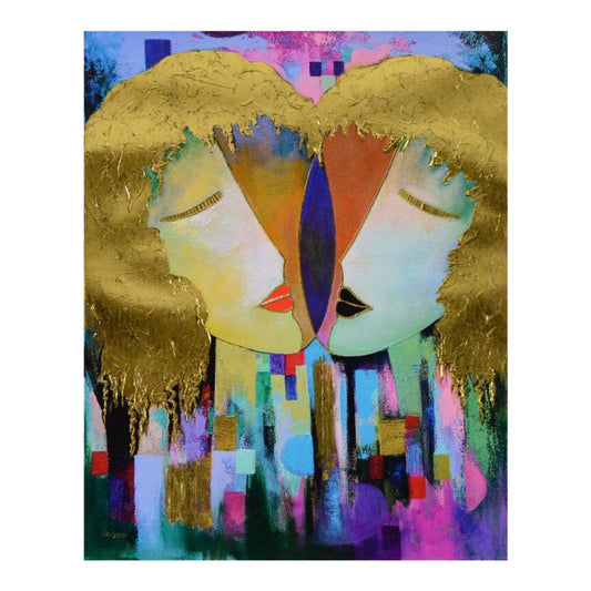 Arbe, "Duality" Limited Edition on Canvas with Gold Embellishing, Numbered and Hand Signed with Certificate of Authenticity.