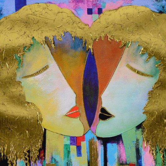 Arbe, "Duality" Limited Edition on Canvas with Gold Embellishing, Numbered and Hand Signed with Certificate of Authenticity.