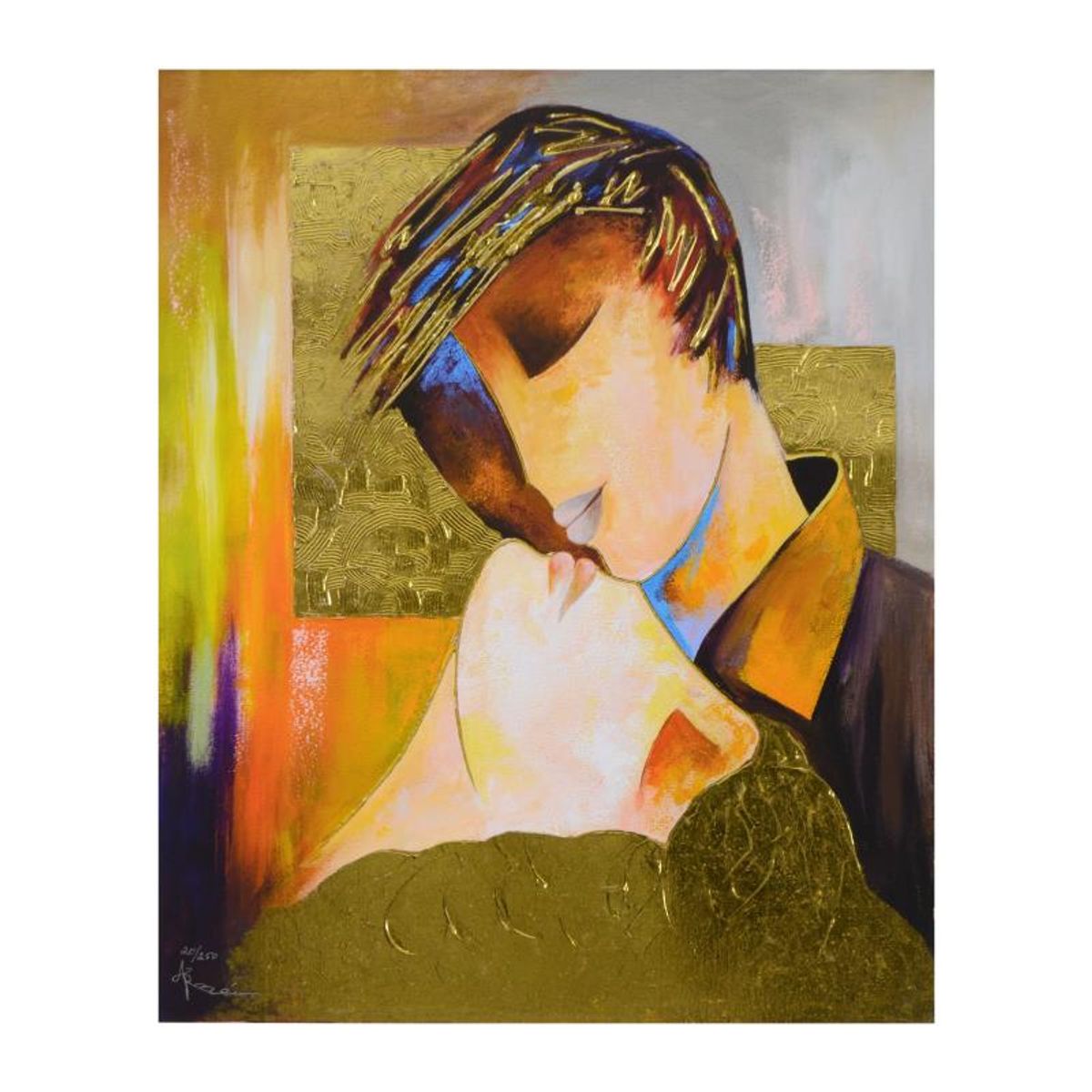 Arbe, "Adore You" Limited Edition on Canvas with Gold Embellishing, Numbered and Hand Signed with Certificate of Authenticity.
