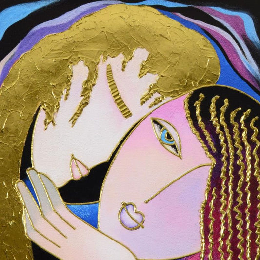 Arbe, "Little Sister" Limited Edition on Canvas with Gold Embellishing, Numbered and Hand Signed with Certificate of Authenticity.