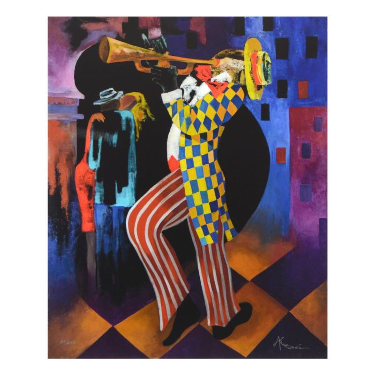 Arbe, "The Night is Young" Limited Edition on Canvas, Numbered and Hand Signed with Certificate of Authenticity.