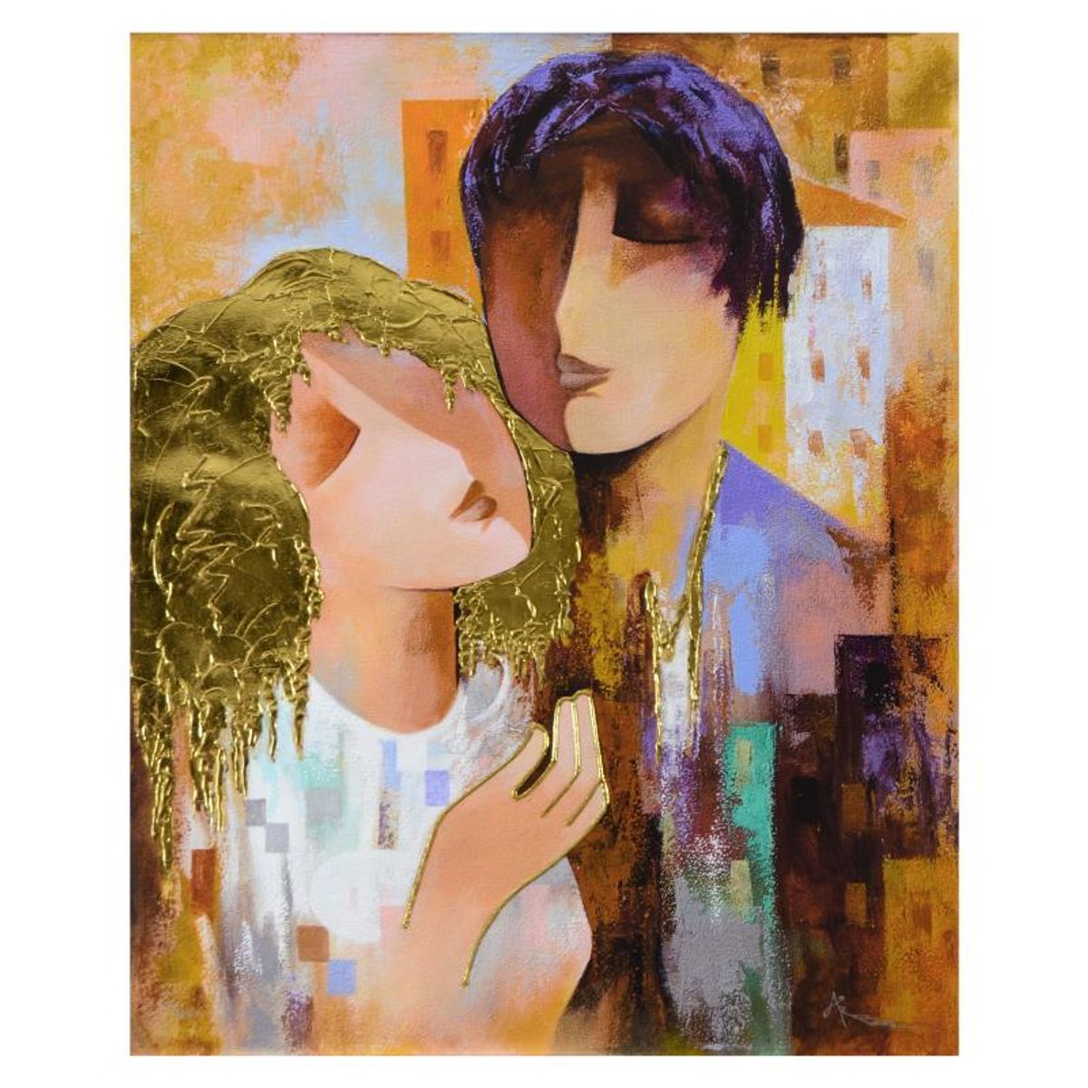 Arbe, "Honeymoon" Limited Edition on Canvas with Gold Embellishing, Numbered and Hand Signed with Certificate of Authenticity.