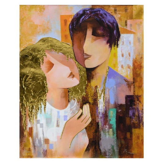 Arbe, "Honeymoon" Limited Edition on Canvas with Gold Embellishing, Numbered and Hand Signed with Certificate of Authenticity.