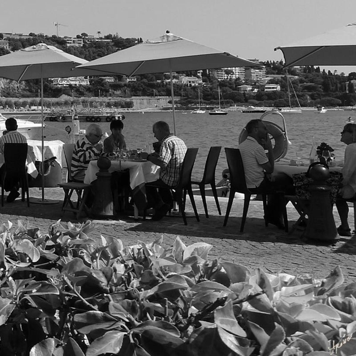 Misha Aronov, "Villefranche sur Mer" Framed Limited Edition Photograph on Canvas, Numbered and Hand Signed with Letter of Authenticity.