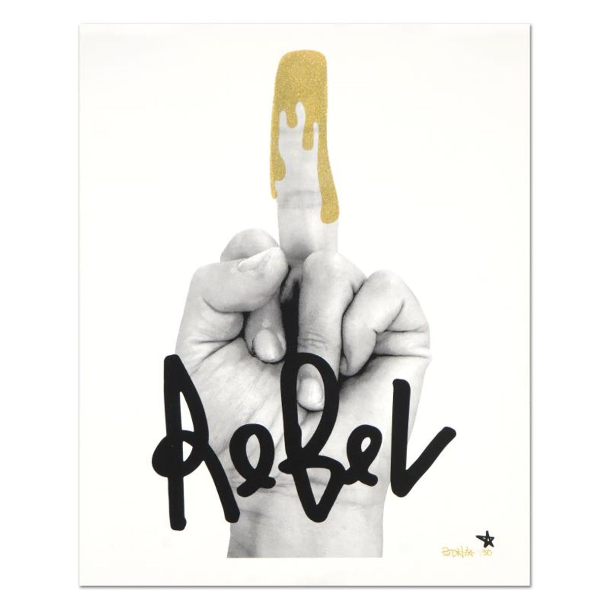 Padhia Avocado, "Glitter Finger" Limited Edition Silkscreen, Numbered and Hand Signed with Letter of Authenticity.