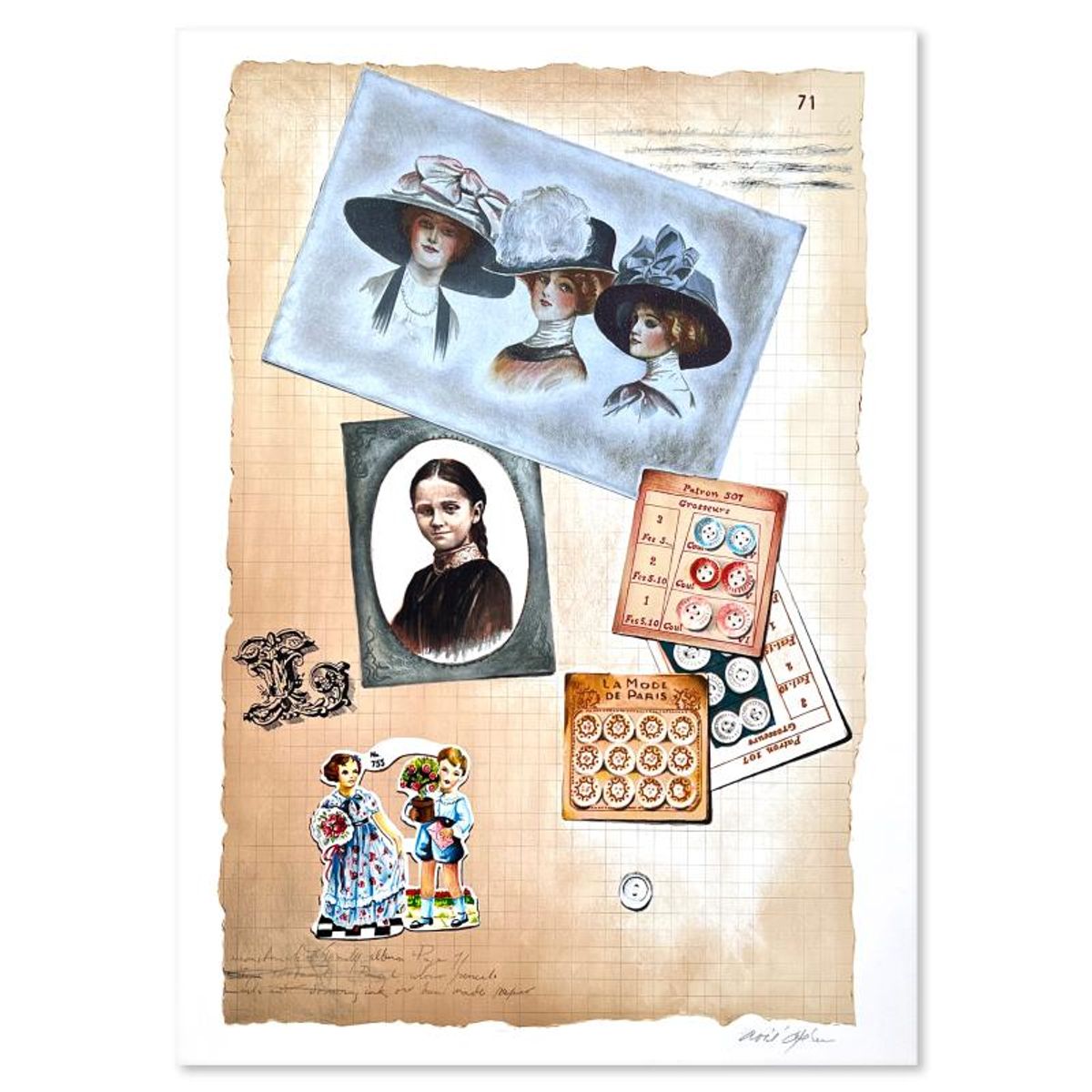 Arie Azene, "Family Album II" Hand Signed, Numbered Limited Edition with Letter of Authenticity.