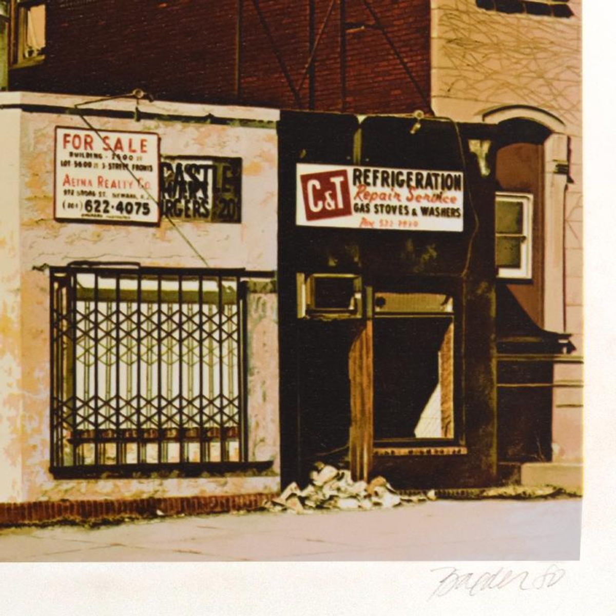 John Baeder, "Blue Beacon" Limited Edition Silkscreen, Numbered and Hand Signed with Letter of Authenticity.