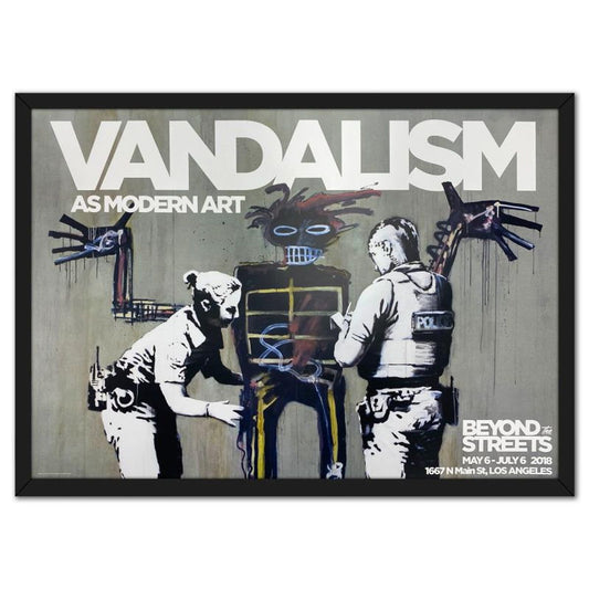 Banksy, "Vandalism as Modern Art - Beyond the Streets" Framed Poster (2018).