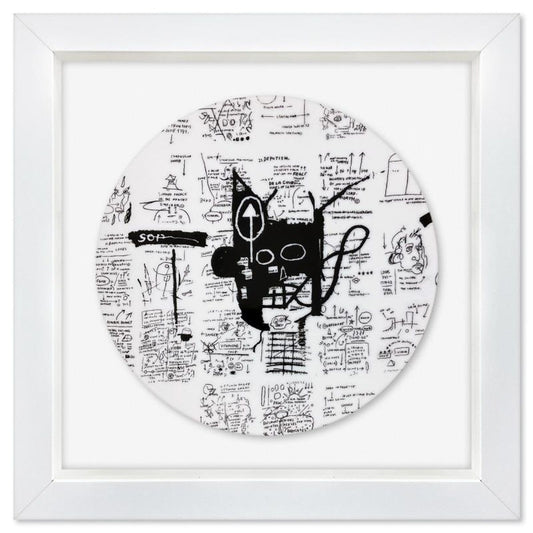 Jean-Michel Basquiat (1960-1988), "Untitled (Return of the Central Figure) 1983" Framed Limoges Porcelain Plate.
