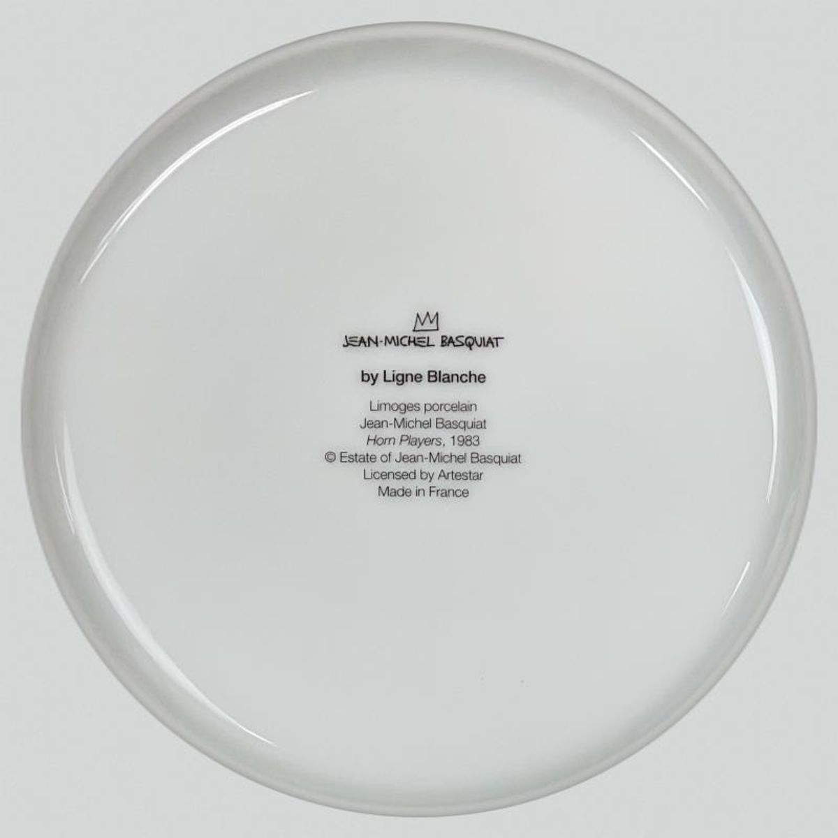 Jean-Michel Basquiat (1960-1988), "Horn Players 1983" Framed Limoges Porcelain Plate.