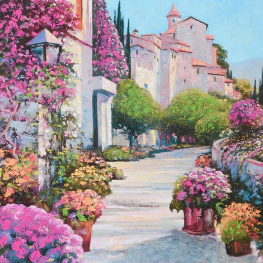 Howard Behrens (1933-2014), "Blissful Burgundy" Limited Edition on Canvas, Numbered and Signed with COA.