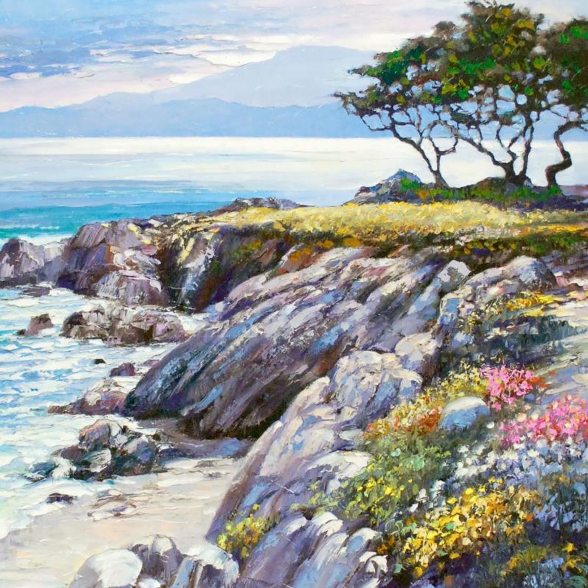 Howard Behrens (1933-2014), "Monterey Bay, After The Rain" Limited Edition on Canvas, Numbered and Signed with COA.