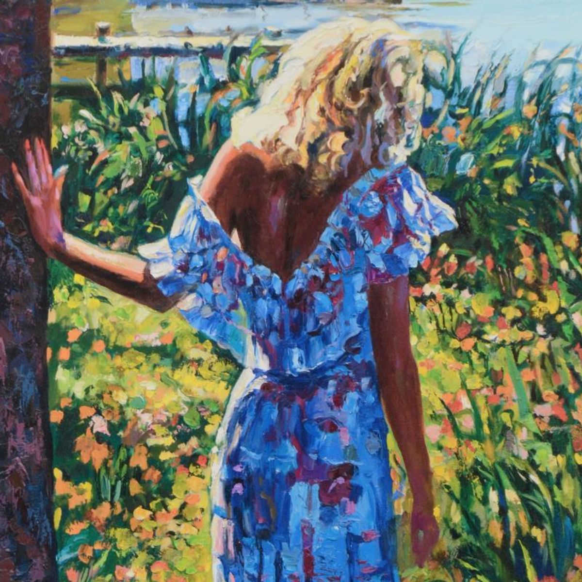 Howard Behrens (1933-2014), "My Beloved, By The Lake" Limited Edition on Canvas, Numbered and Signed with COA.