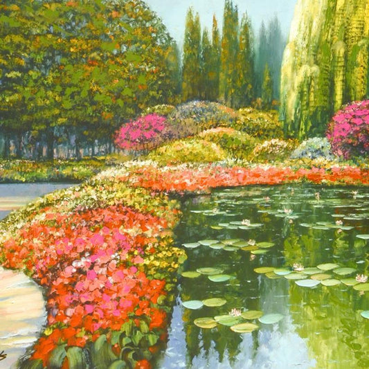 Howard Behrens (1933-2014), "The Colors Of Giverny " Limited Edition on Canvas, Numbered and Signed with COA.