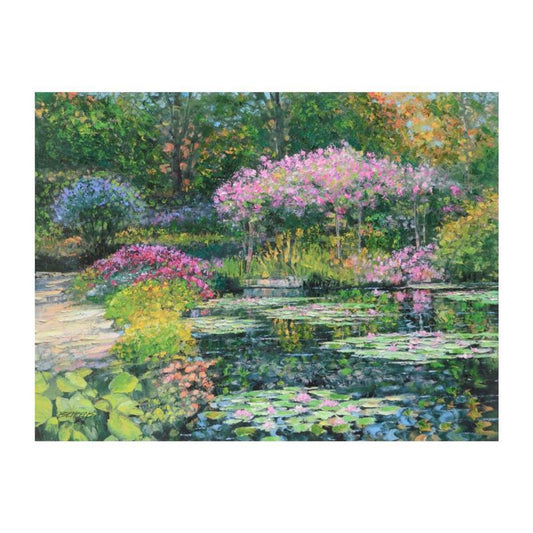 Howard Behrens (1933-2014), "Giverny Lily Pond" Limited Edition on Canvas, Numbered and Signed with COA.