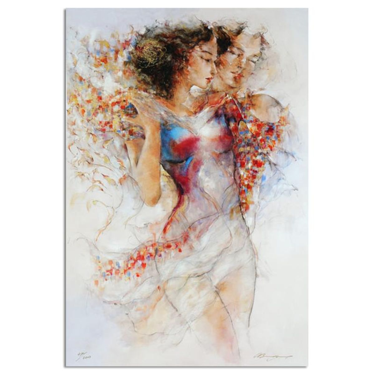 Gary Benfield, "Devotion" Limited Edition on Canvas with Goldleaf Accents, Numbered and Hand Signed with Letter of Authenticity.