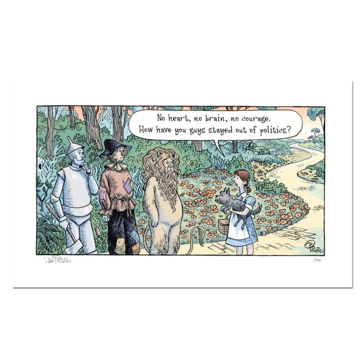 Bizarro, "Oz Politicians" Numbered Limited Edition Hand Signed by creator Dan Piraro; Letter of Authenticity.