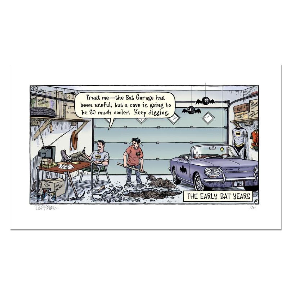 Bizarro, "Early Batman" Numbered Limited Edition Hand Signed by creator Dan Piraro; Letter of Authenticity.