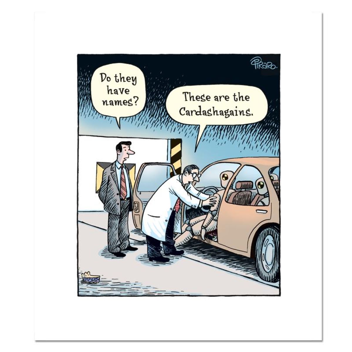 Bizarro, "Crash Test" Numbered Limited Edition Hand Signed by Creator Dan Piraro; Letter of Authenticity.