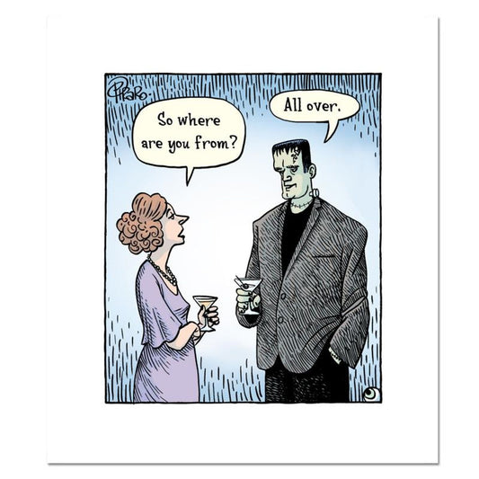 Bizarro, "Frankenstein From" Numbered Limited Edition Hand Signed by Creator Dan Piraro; Letter of Authenticity.