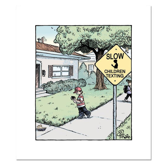 Bizarro, "Slow Children" Numbered Limited Edition Hand Signed by Creator Dan Piraro; Letter of Authenticity.