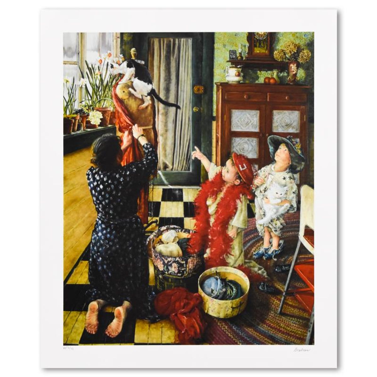 Susan Brabeau, "Dress Up" Limited Edition Seriolithogrpah, Numbered and Hand Signed with Letter of Authenticity.