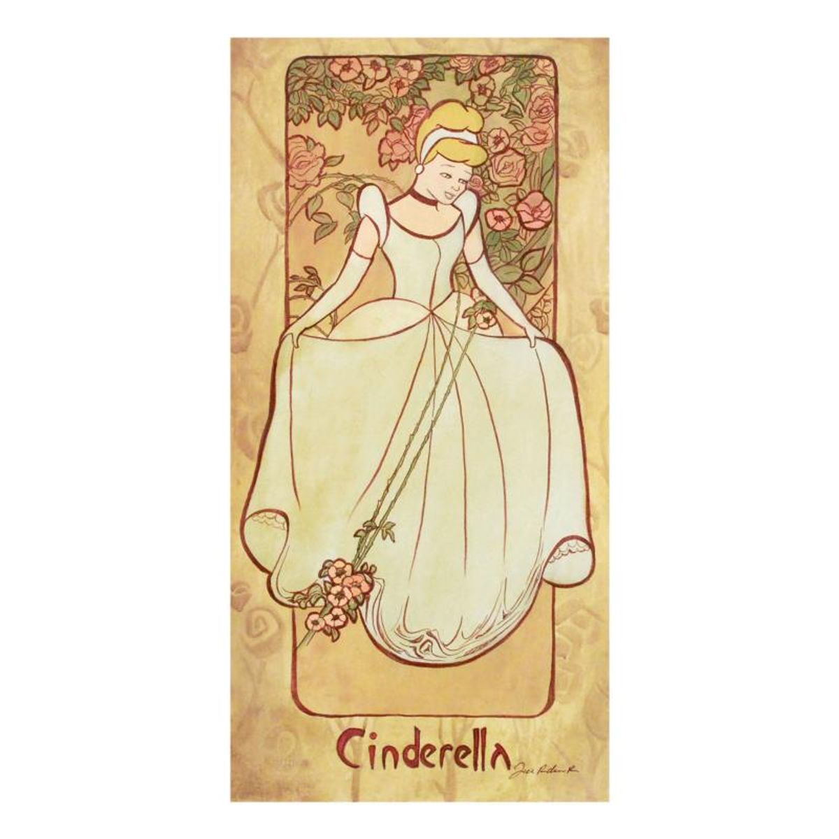 Tricia Buchanan-Benson, "Cinderella" from a Sold-Out Limited Edition on Canvas from Disney Fine Art, Numbered and Hand Signed with Letter of Authenticity