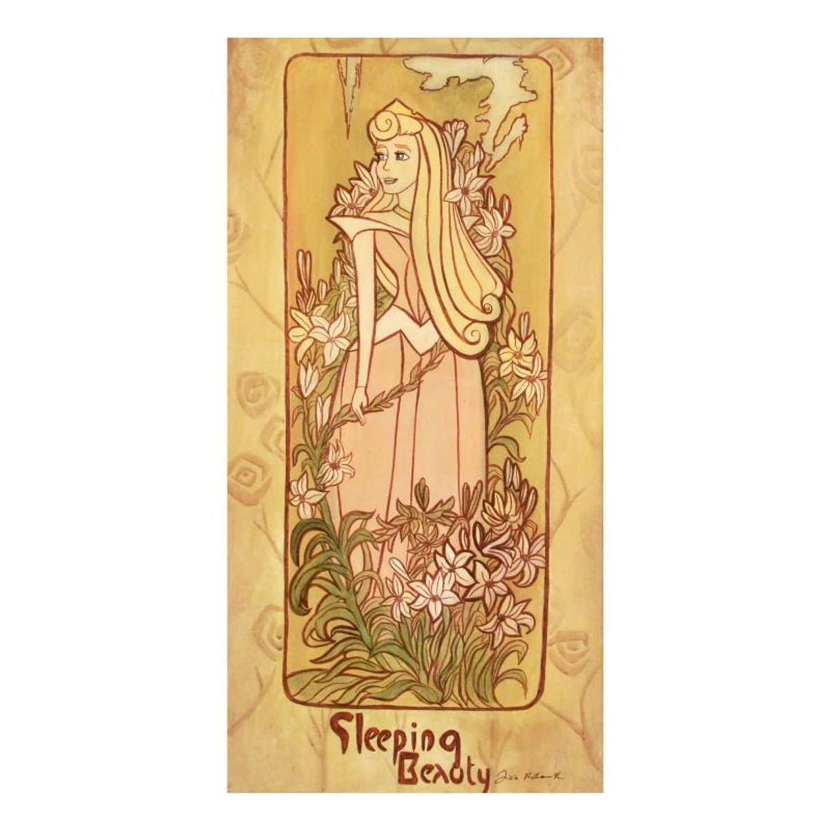 Tricia Buchanan-Benson, "Sleeping Beauty" from a Sold-Out Limited Edition on Canvas from Disney Fine Art, Numbered and Hand Signed with Letter of Authenticity