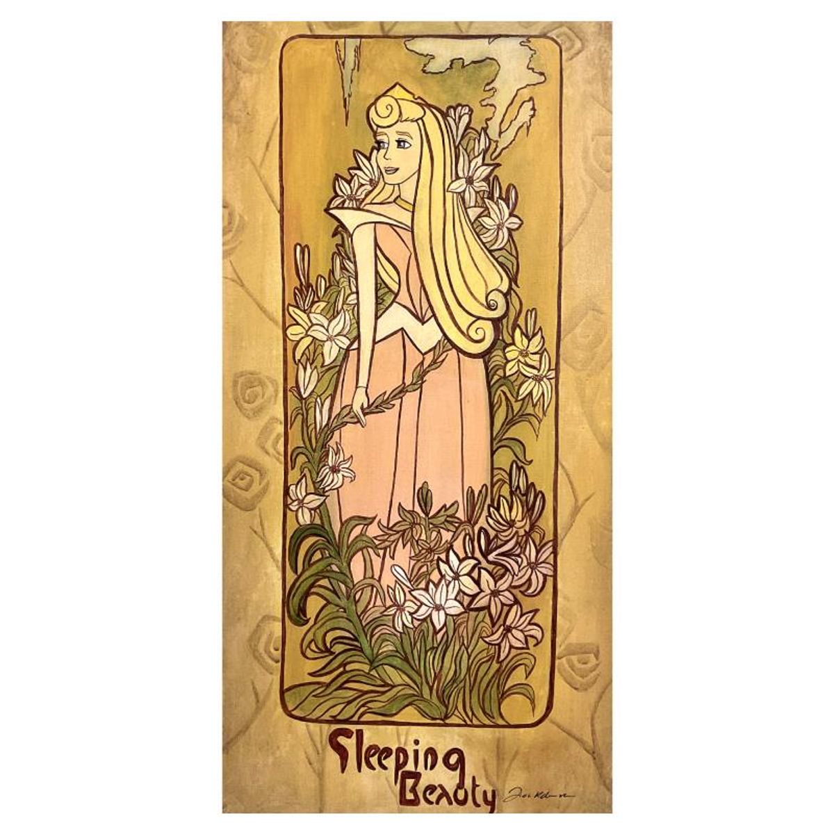 Tricia Buchanan-Benson, "Sleeping Beauty" Limited Edition on Canvas from Disney Fine Art, Numbered and Hand Signed with Letter of Authenticity