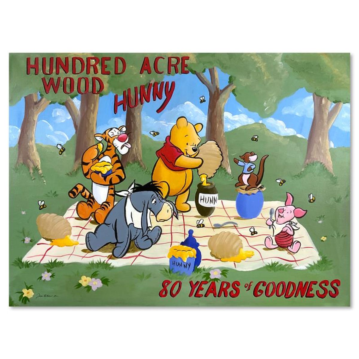 Tricia Buchanan-Benson, "Hundred Acre Wood" Limited Edition on Gallery Wrapped Canvas from Disney Fine Art, Numbered and Hand Signed with Letter of Authenticity