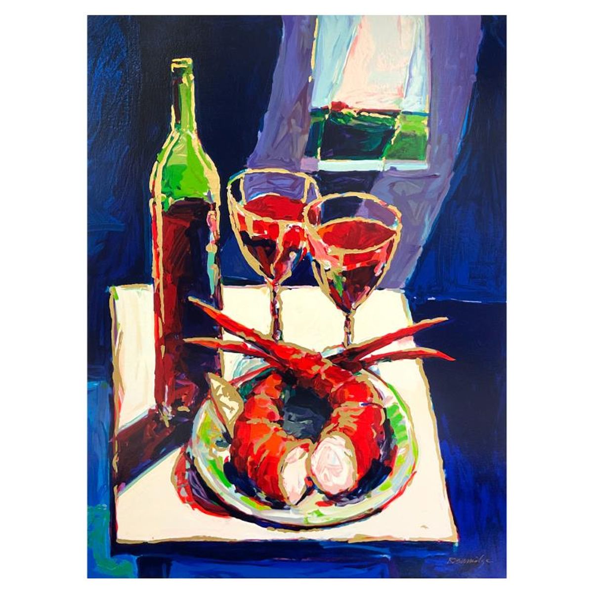 Robert Burridge, "Food for Thought" Limited Edition Printer's Proof Serigraph on Canvas, Numbered and Hand Signed with Letter of Authenticity
