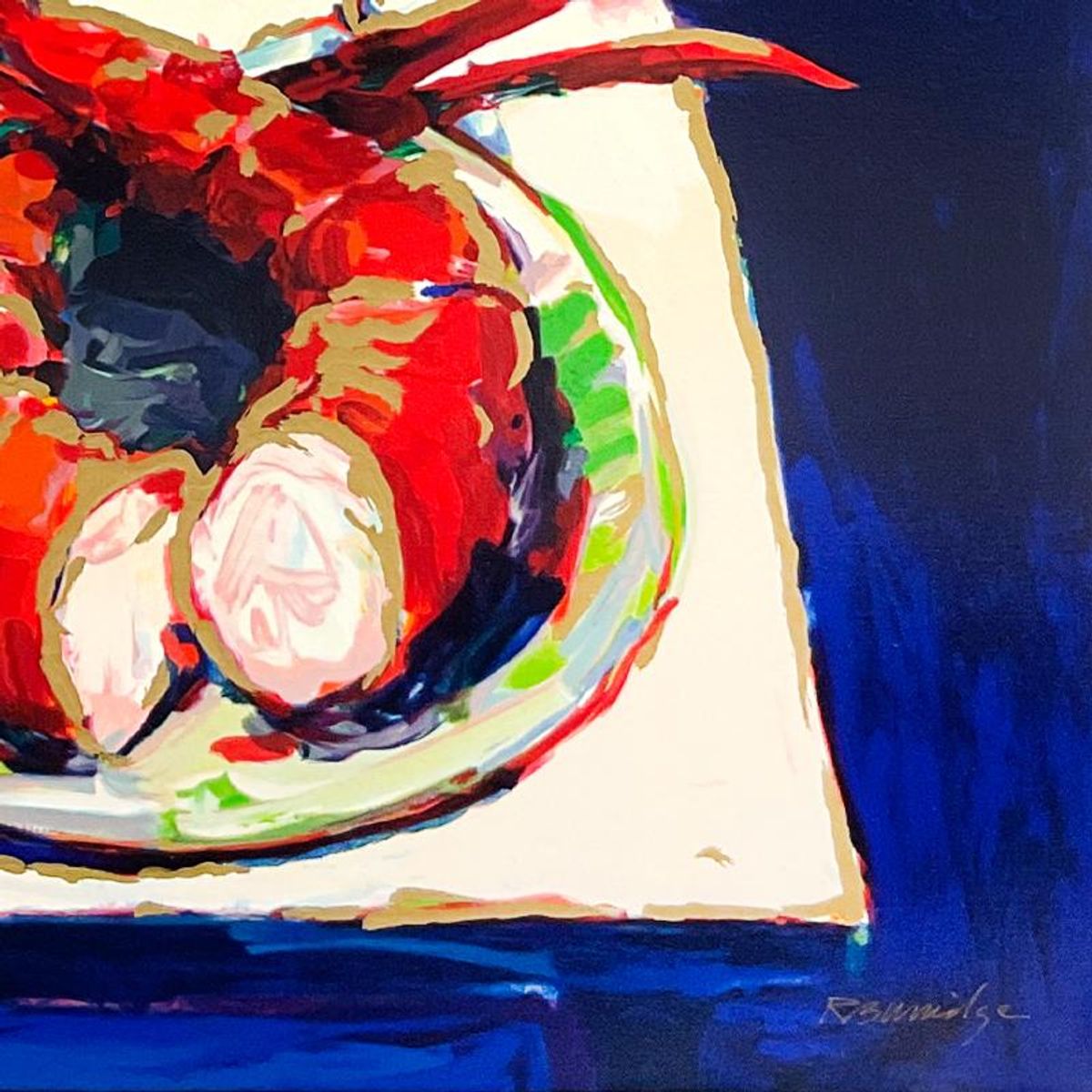 Robert Burridge, "Food for Thought" Limited Edition Printer's Proof Serigraph on Canvas, Numbered and Hand Signed with Letter of Authenticity