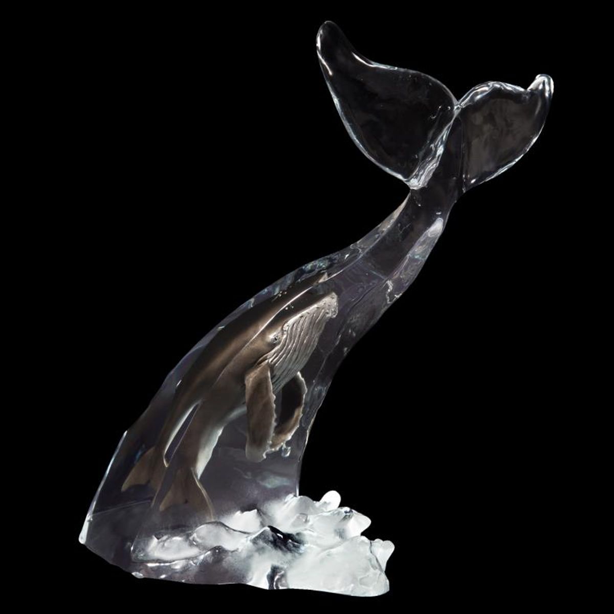Kitty Cantrell, "Humpback Calling" Limited Edition Mixed Media Lucite Sculpture with COA.