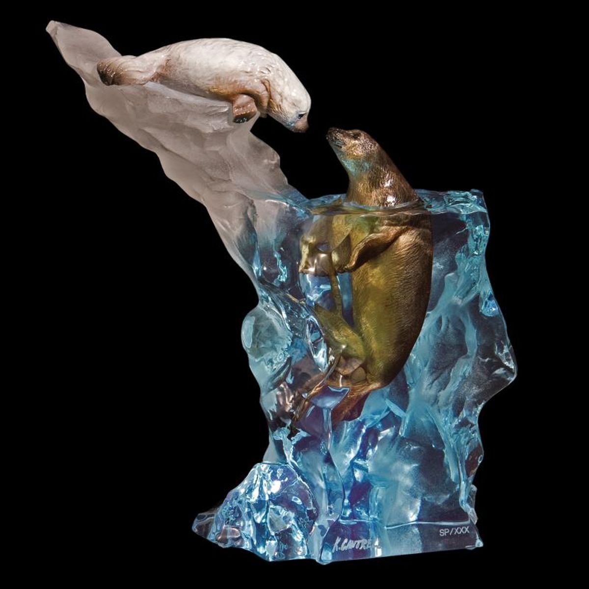 Kitty Cantrell, "Seal It With A Kiss" Limited Edition Mixed Media Lucite Sculpture with COA.