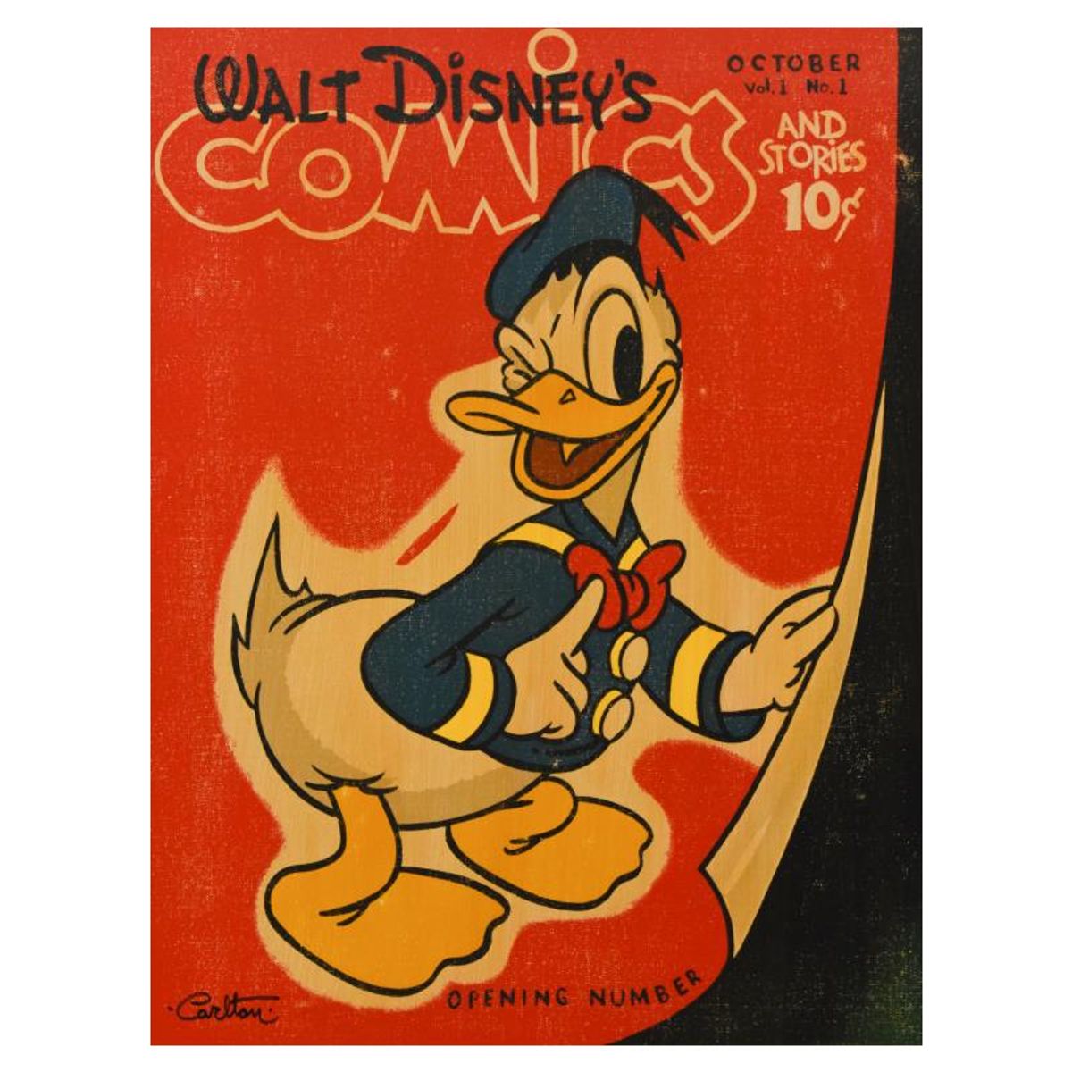 Trevor Carlton, "Donald's Opening Number" Limited Edition on Canvas from Disney Fine Art, Numbered and Hand Signed with Letter of Authenticity