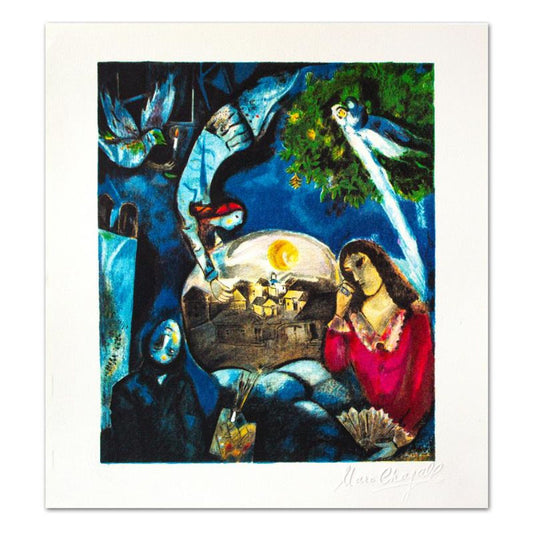 Marc Chagall (1887-1985), "Autour D'elle" Limited Edition Lithograph with Letter of Authenticity.