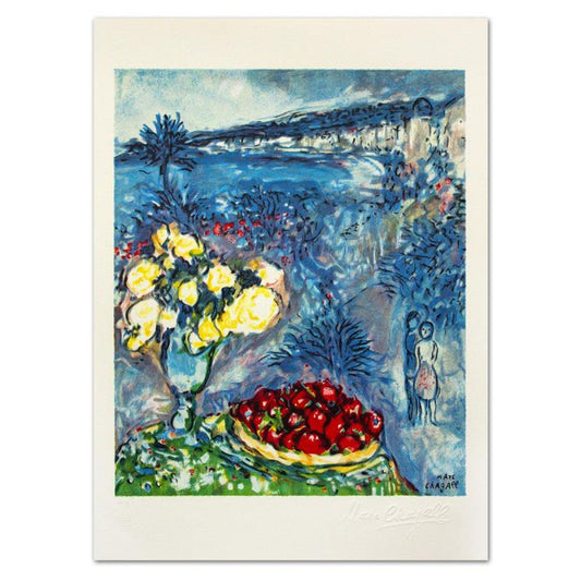 Marc Chagall (1887-1985), "Fruits Et Fleurs Devant La Mer" Limited Edition Lithograph with Letter of Authenticity.