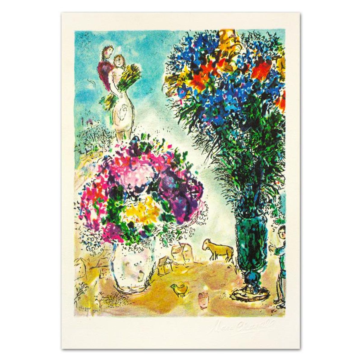 Chagall (1887-1985)- Lithograph "La Gerbe De Ble"
