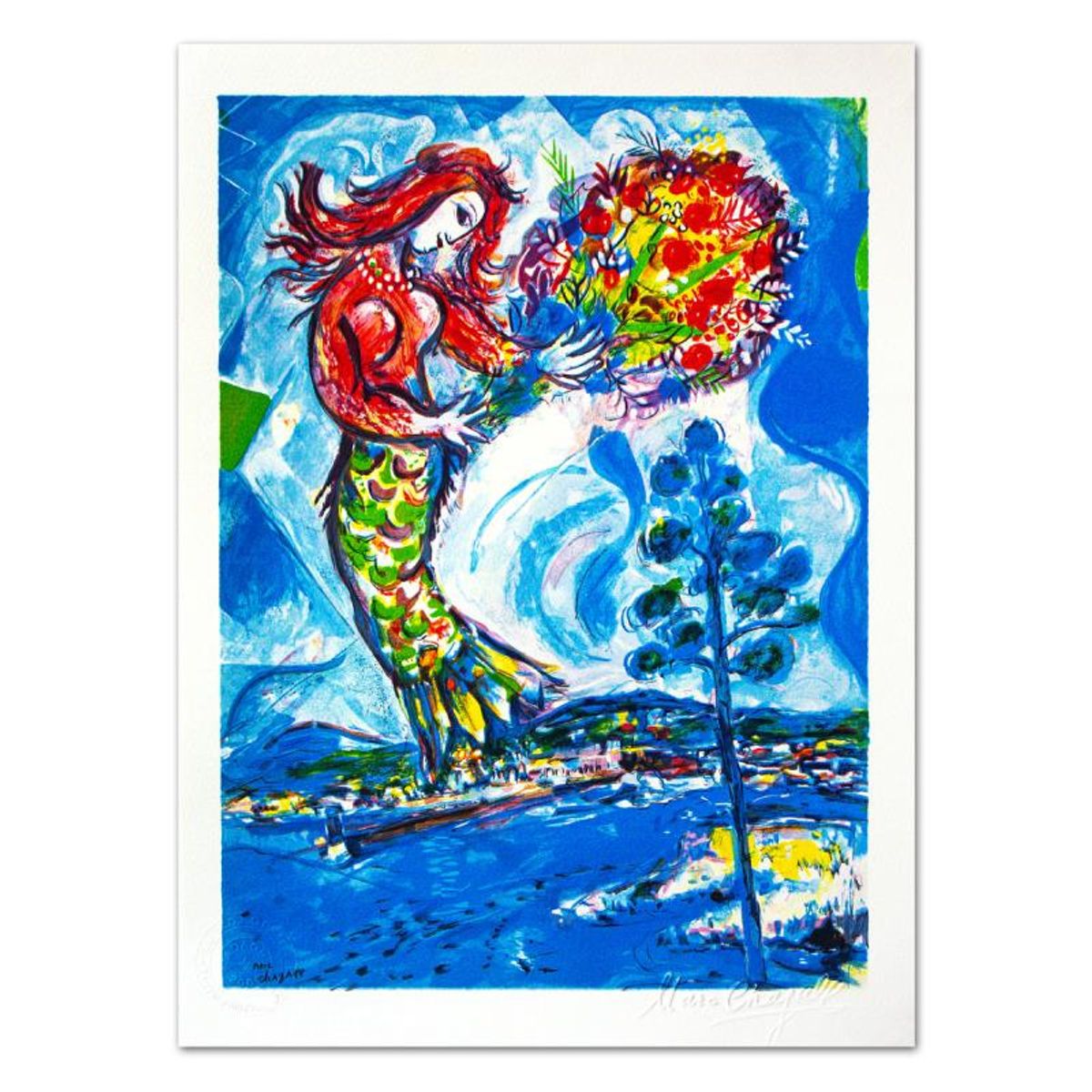 Marc Chagall (1887-1985), "La Sirene Au Pin" Limited Edition Lithograph with Letter of Authenticity.