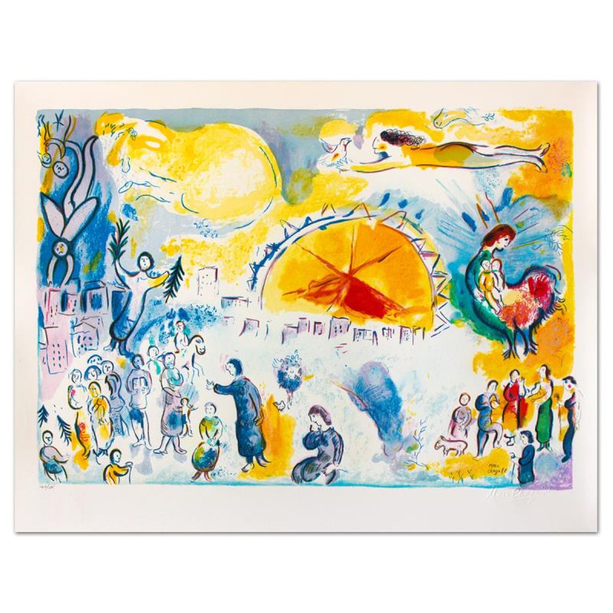 Marc Chagall (1887-1985), "La Procession De Noel" Limited Edition Lithograph with Letter of Authenticity.