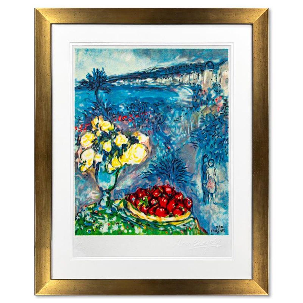 Marc Chagall (1887-1985), "Fruits Et Fleurs Devant La Mer" Framed Limited Edition Lithograph with Letter of Authenticity.