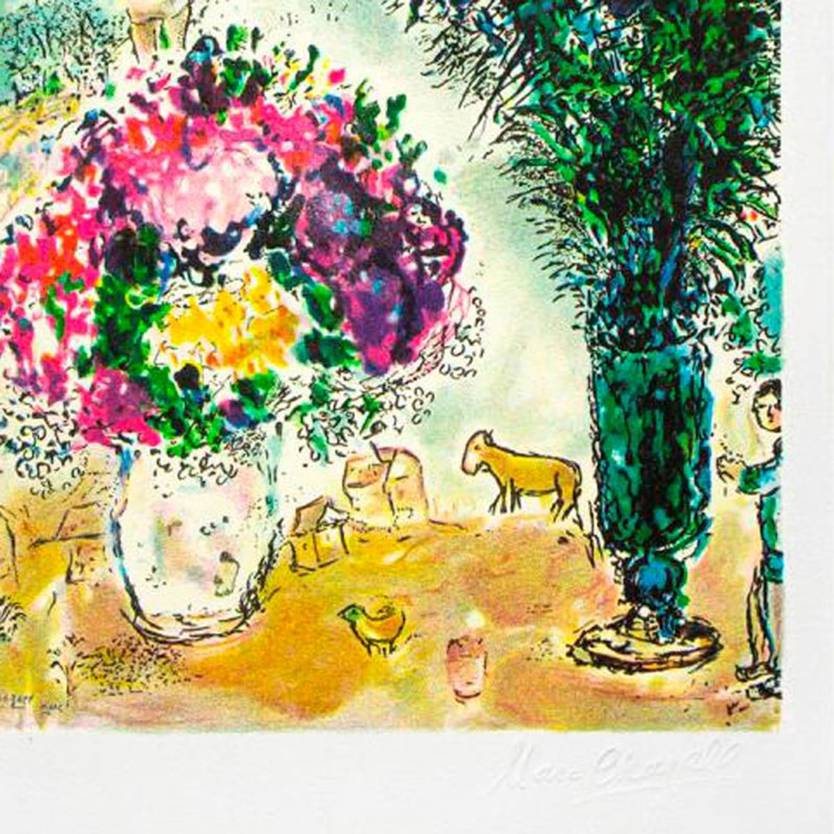 Marc Chagall (1887-1985), "La Gerbe De Ble" Framed Limited Edition Lithograph with Letter of Authenticity.