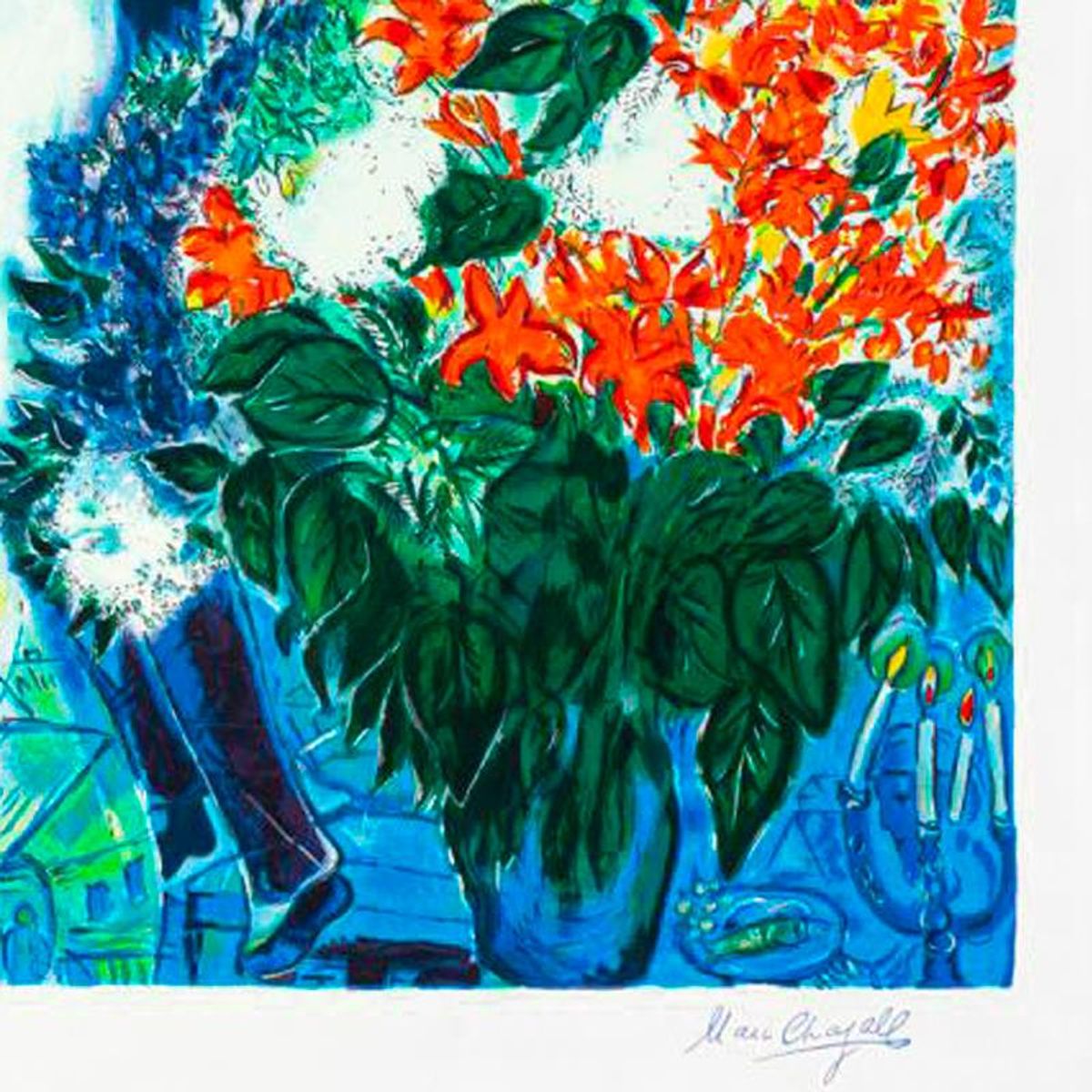 Marc Chagall (1887-1985), "Maries Sous Le Baldaquin" Framed Limited Edition Serigraph with Letter of Authenticity.