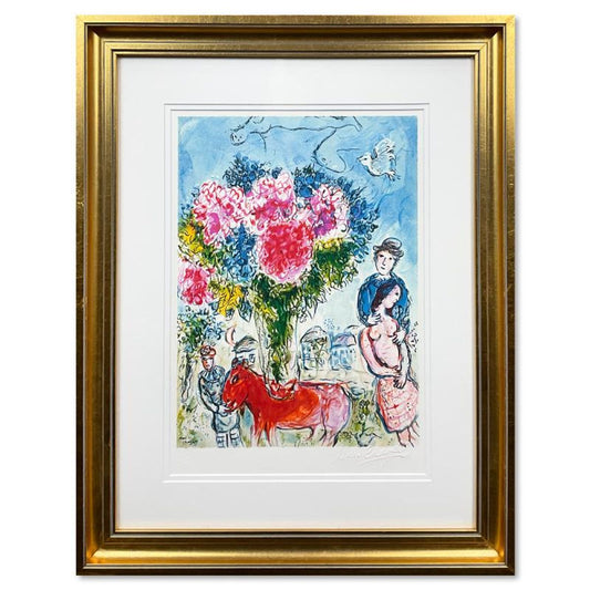 Marc Chagall, "Personnages Fantastiques" Framed Limited Edition Lithograph with Letter of Authenticity.