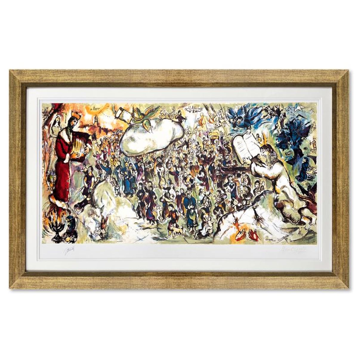 Marc Chagall (1887-1985), "The Story Of Exodus" Framed Limited Edition Lithograph with Letter of Authenticity.