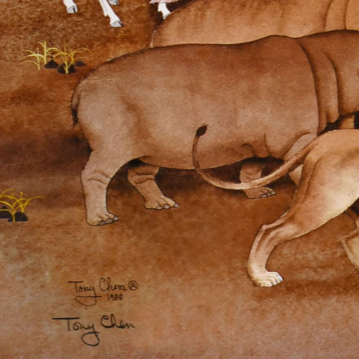 Tony Chen, "Noah and the Animals" Limited Edition Lithograph, Numbered and Hand Signed with Letter of Authenticity.