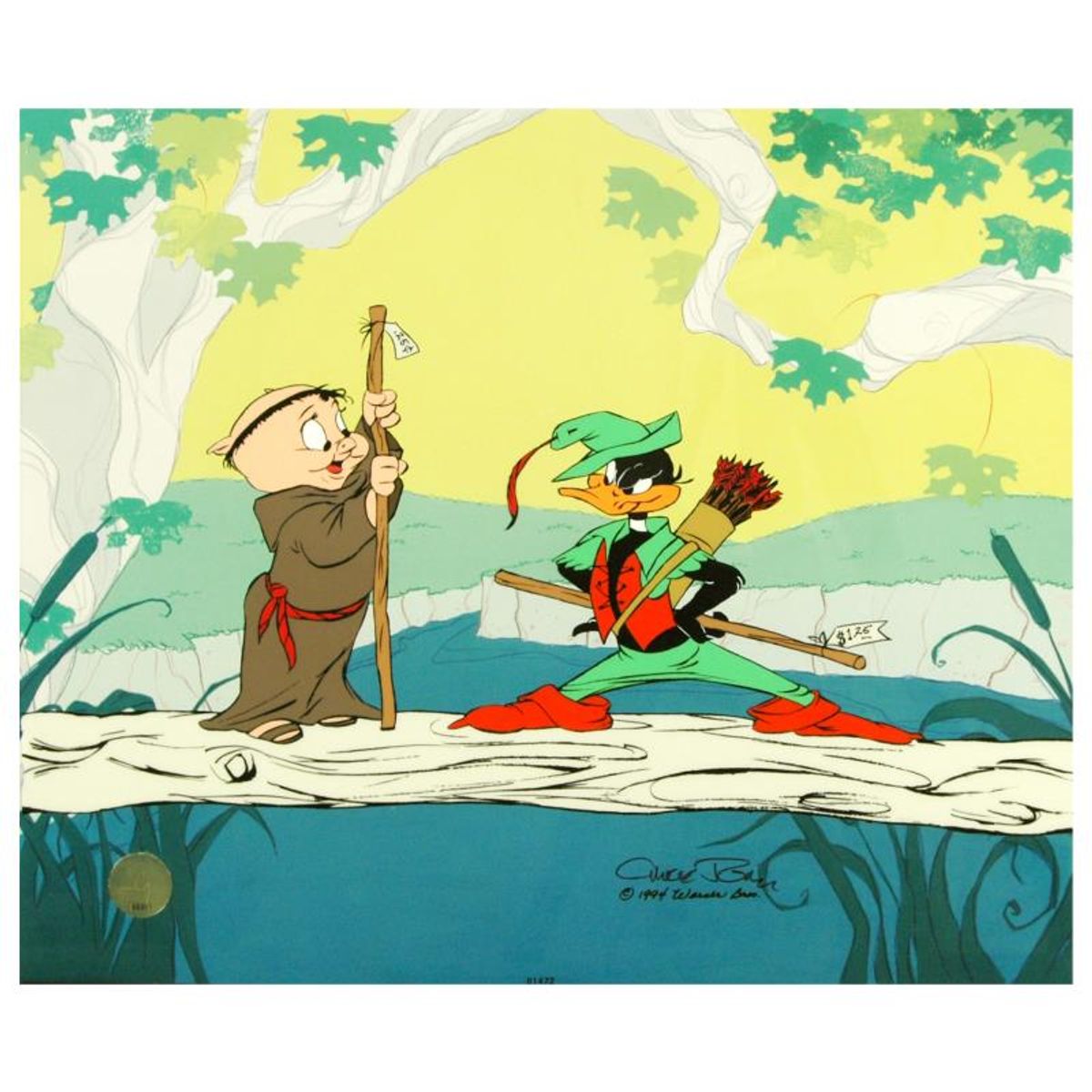 Buck and a Quarter Staff by Chuck Jones (1912-2002). Limited Edition Animation Cel with Hand Painted Color, Numbered and Hand Signed with Certificate of Authenticity.